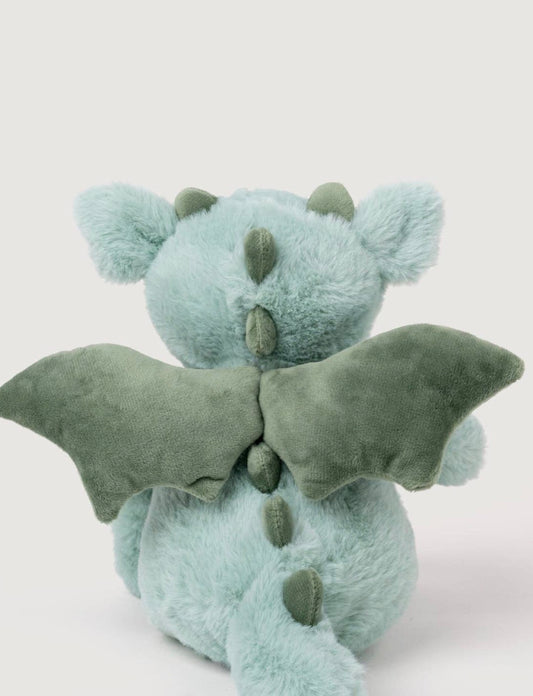 Verwarmbare Knuffel Dino - achteraanzicht van de zachte pluche vacht