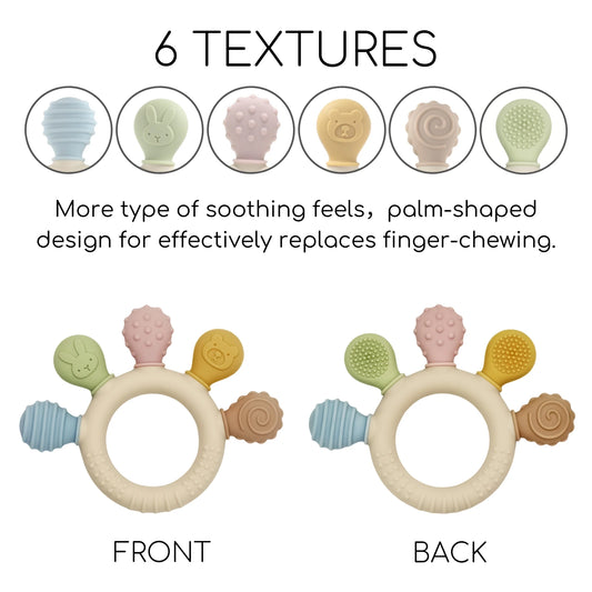Erduo Silicone Baby Teether Anxiety Teething Toys 0 12 Months Chew Beads Sensory Gum Relief Soother