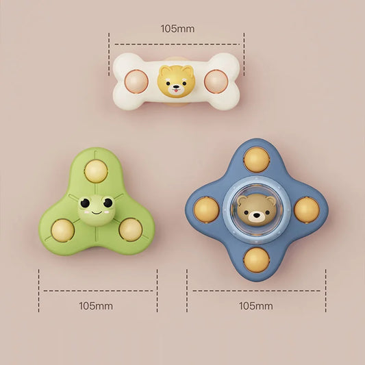 3Pcs/Set Baby Toys Suction Cup Spinner Toys for Toddlers Hand Fidget Sensory Toys Stress Relief Educational Rotating Rattles