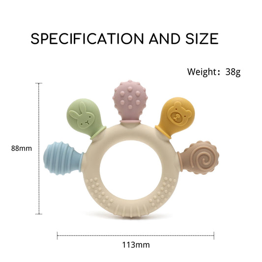 Erduo Silicone Baby Teether Anxiety Teething Toys 0 12 Months Chew Beads Sensory Gum Relief Soother