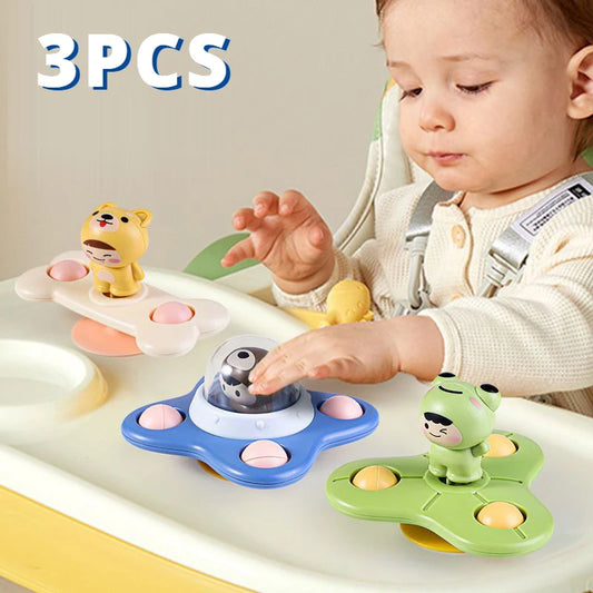 3Pcs/Set Baby Toys Suction Cup Spinner Toys for Toddlers Hand Fidget Sensory Toys Stress Relief Educational Rotating Rattles
