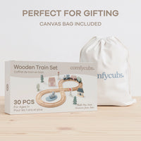 30-delige houten treinset voor peuters