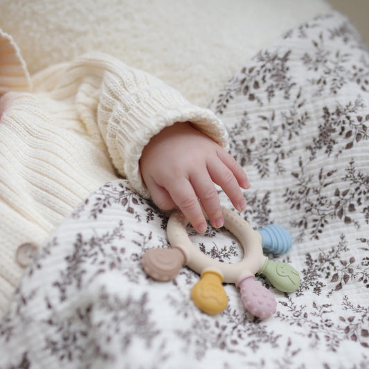 Erduo Silicone Baby Teether Anxiety Teething Toys 0 12 Months Chew Beads Sensory Gum Relief Soother