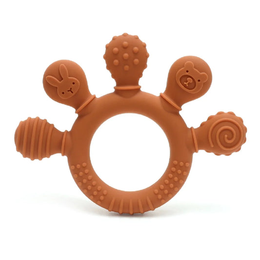 Erduo Silicone Baby Teether Anxiety Teething Toys 0 12 Months Chew Beads Sensory Gum Relief Soother