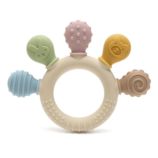 Erduo Silicone Baby Teether Anxiety Teething Toys 0 12 Months Chew Beads Sensory Gum Relief Soother
