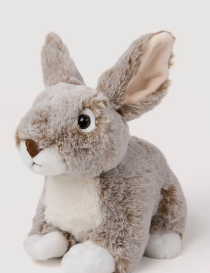 Zijaanzicht van de Dreamies Bunny konijnenknuffel met rechtopstaande oren