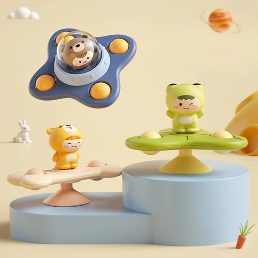 3Pcs/Set Baby Toys Suction Cup Spinner Toys for Toddlers Hand Fidget Sensory Toys Stress Relief Educational Rotating Rattles