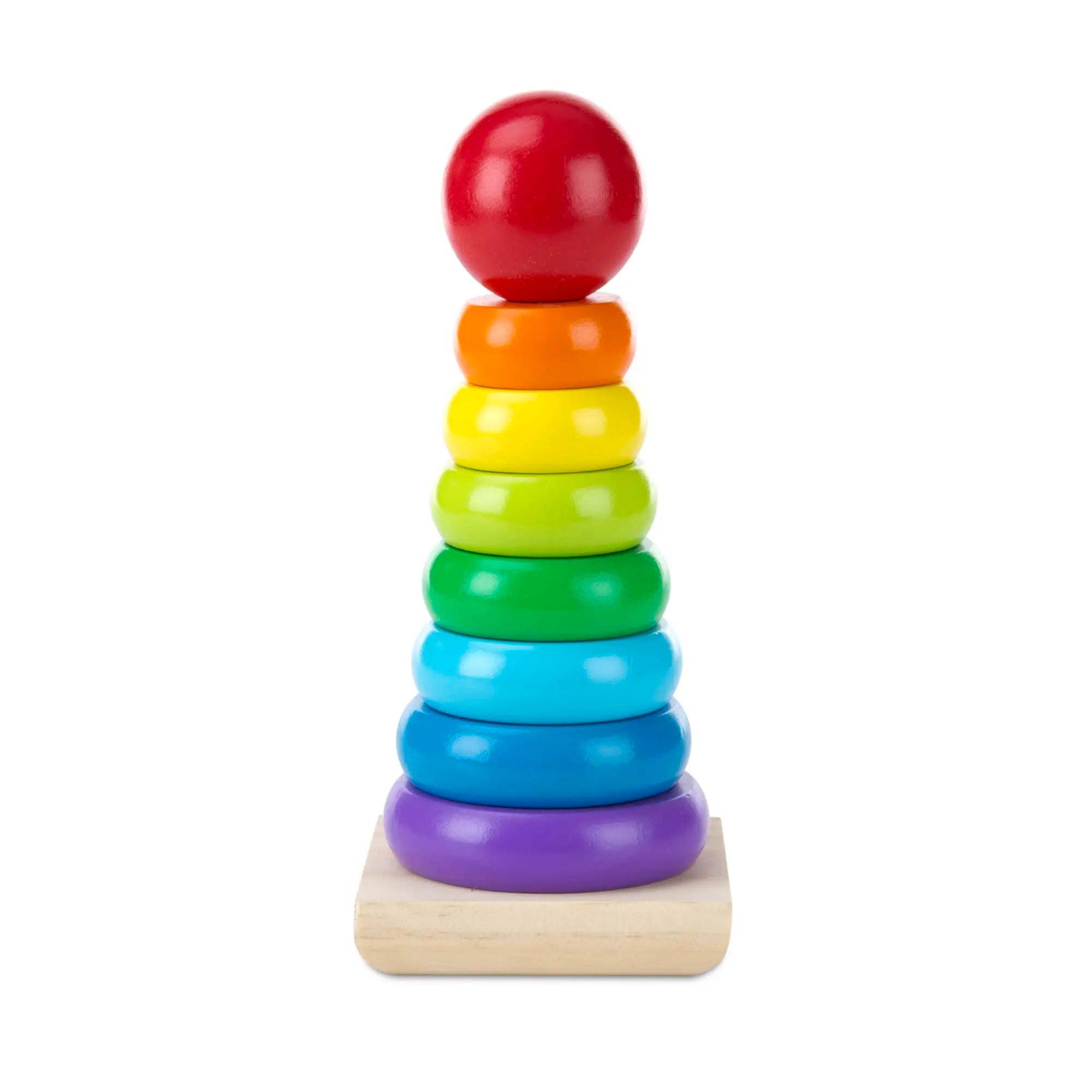 Rainbow Stacker Wooden Ring Educational Toy Kids Tower Stack up Blocks Color Shape Game Baby Montessori Toys for Children Gifts