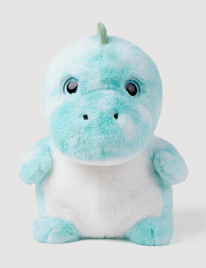 Vooraanzicht van de Sumo Dino knuffel in blauwgroen
