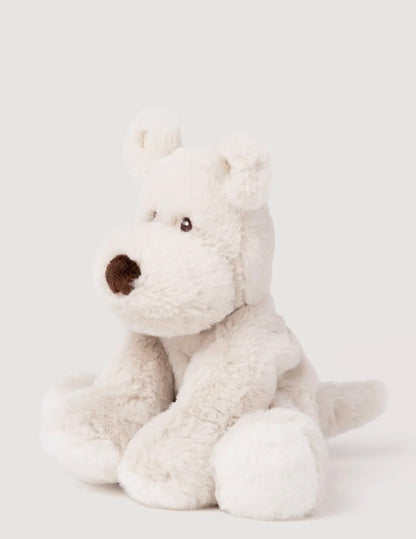 Zijaanzicht van de Teddy Mocca Hond knuffel