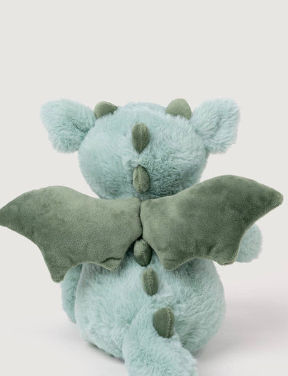 Verwarmbare Knuffel Dino - achteraanzicht van de zachte pluche vacht