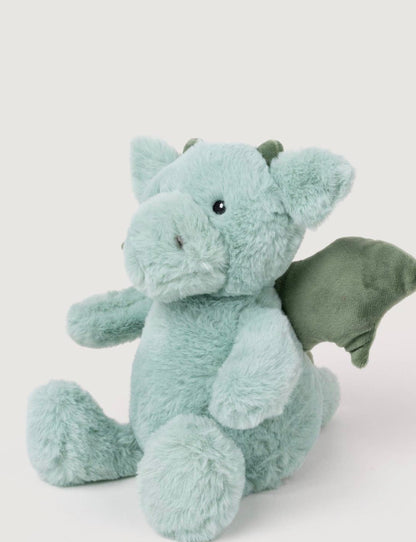 Verwarmbare Knuffel Dino - zijaanzicht met vleugels en hoorntjes